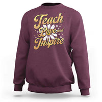 Teacher Sweatshirt Teach Love Inspire Back To School - Wonder Print Shop