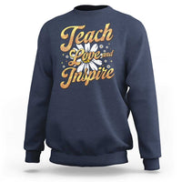 Teacher Sweatshirt Teach Love Inspire Back To School - Wonder Print Shop