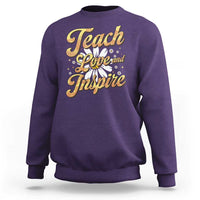 Teacher Sweatshirt Teach Love Inspire Back To School - Wonder Print Shop