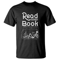 Funny Book Lover T Shirt Read Banned Books Skeleton - Wonder Print Shop