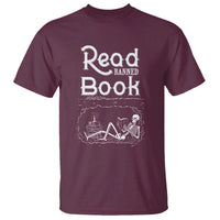 Funny Book Lover T Shirt Read Banned Books Skeleton - Wonder Print Shop