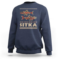 Native American Alaska Sweatshirt Sitka Salmon Fishermen Art - Wonder Print Shop