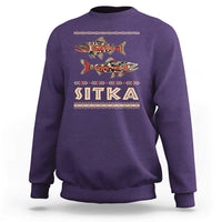 Native American Alaska Sweatshirt Sitka Salmon Fishermen Art - Wonder Print Shop