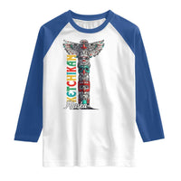 Native American Alaska Raglan Shirt Ketchikan Totem Pole