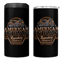 American Indian Legendary Retro Biker Motorcycle Rider 4 in 1 Can Cooler Tumbler