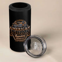 American Indian Legendary Retro Biker Motorcycle Rider 4 in 1 Can Cooler Tumbler