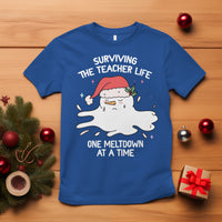 Christmas T Shirt Surviving The Teacher Life One Meltdown At A Time - Wonder Print Shop