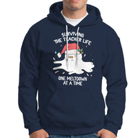 Christmas Hoodie Surviving The Teacher Life One Meltdown At A Time - Wonder Print Shop