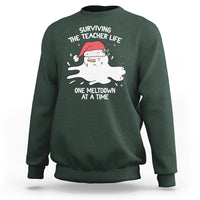 Christmas Sweatshirt Surviving The Teacher Life One Meltdown At A Time - Wonder Print Shop