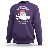 Christmas Sweatshirt Surviving The Teacher Life One Meltdown At A Time - Wonder Print Shop