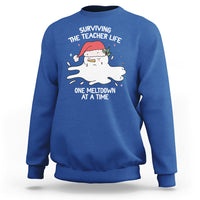 Christmas Sweatshirt Surviving The Teacher Life One Meltdown At A Time - Wonder Print Shop
