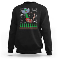 Christmas Sweatshirt Alien Invasion Space UFO Catch Santa - Wonder Print Shop