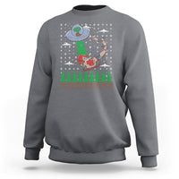 Christmas Sweatshirt Alien Invasion Space UFO Catch Santa - Wonder Print Shop