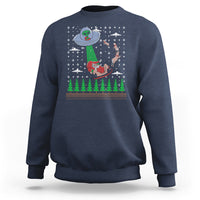 Christmas Sweatshirt Alien Invasion Space UFO Catch Santa - Wonder Print Shop