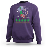 Christmas Sweatshirt Alien Invasion Space UFO Catch Santa - Wonder Print Shop