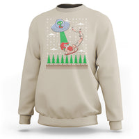 Christmas Sweatshirt Alien Invasion Space UFO Catch Santa - Wonder Print Shop