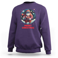 Christmas Sweatshirt Santa Astronaut Xmas Space Colorful Planet - Wonder Print Shop