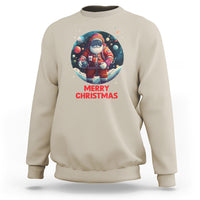 Christmas Sweatshirt Santa Astronaut Xmas Space Colorful Planet - Wonder Print Shop
