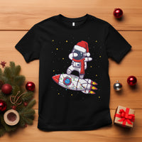 Christmas T Shirt Santa Astronaut Dabbing Space Rocket Xmas Light - Wonder Print Shop