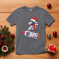 Christmas T Shirt Santa Astronaut Dabbing Space Rocket Xmas Light - Wonder Print Shop