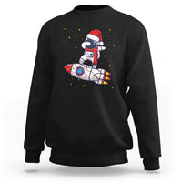 Christmas Sweatshirt Santa Astronaut Dabbing Space Rocket Xmas Light - Wonder Print Shop