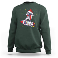 Christmas Sweatshirt Santa Astronaut Dabbing Space Rocket Xmas Light - Wonder Print Shop
