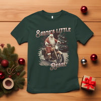 Christmas T Shirt Santa's Little Rebel Rinding Motorcycle Vintage Xmas - Wonder Print Shop