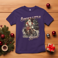 Christmas T Shirt Santa's Little Rebel Rinding Motorcycle Vintage Xmas - Wonder Print Shop