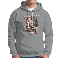 Christmas Hoodie Santa's Little Rebel Rinding Motorcycle Vintage Xmas - Wonder Print Shop
