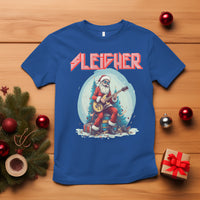 Sleigher Hail Santa Heavy Metal Christmas Rock T Shirt - Wonder Print Shop