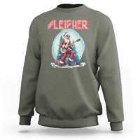 Sleigher Hail Santa Heavy Metal Christmas Rock Sweatshirt - Wonder Print Shop