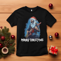 Christmas T Shirt Sleigher Hail Santa Rock Electric Guitar Cool Xmas - Wonder Print Shop