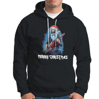 Christmas Hoodie Sleigher Hail Santa Rock Electric Guitar Cool Xmas - Wonder Print Shop