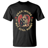 Dead Inside But Still Horny Vintage Skeleton Couple Valentine's Day T Shirt - Wonder Print Shop