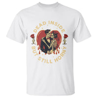 Dead Inside But Still Horny Vintage Skeleton Couple Valentine's Day T Shirt - Wonder Print Shop