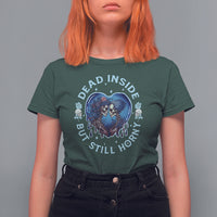 Lesbian Skeleton Couple Valentine's Day T Shirt For Women Dead Inside But Still Horny - Wonder Print Shop
