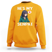 Valentine's Day Couple Matching Sweatshirt He's My Senpai Funny Anime Girlfriend - Wonder Print Shop