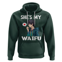 Valentine's Day Couple Matching Hoodie She's My Waifu Funny Anime Boyfriend - Wonder Print Shop