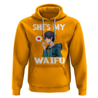 Valentine's Day Couple Matching Hoodie She's My Waifu Funny Anime Boyfriend - Wonder Print Shop