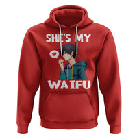 Valentine's Day Couple Matching Hoodie She's My Waifu Funny Anime Boyfriend - Wonder Print Shop