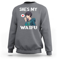 Valentine's Day Couple Matching Sweatshirt She's My Waifu Funny Anime Boyfriend - Wonder Print Shop