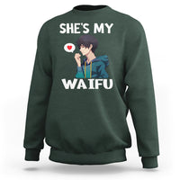 Valentine's Day Couple Matching Sweatshirt She's My Waifu Funny Anime Boyfriend - Wonder Print Shop