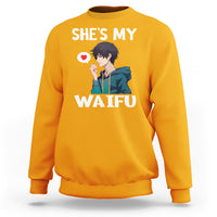 Valentine's Day Couple Matching Sweatshirt She's My Waifu Funny Anime Boyfriend - Wonder Print Shop