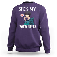 Valentine's Day Couple Matching Sweatshirt She's My Waifu Funny Anime Boyfriend - Wonder Print Shop
