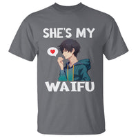 Valentine's Day Couple Matching T Shirt She's My Waifu Funny Anime Boyfriend - Wonder Print Shop