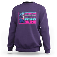 Warning May Spontaneously Start Talking About Anime Sweatshirt - Wonder Print Shop
