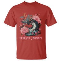 Tokyo Japan Dragon T Shirt Asian Inspired Retro Aesthetic Sakura Japanese Cherry Blossoms - Wonder Print Shop