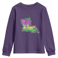 Louisiana Mardi Gras Coquette Youth Sweatshirt