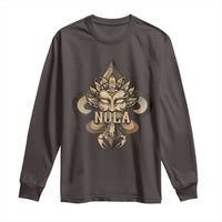 NOLA New Orleans Louisiana Long Sleeve Shirt Mardi Gras Mask Fleur De Lis