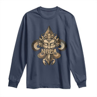 NOLA New Orleans Louisiana Long Sleeve Shirt Mardi Gras Mask Fleur De Lis
